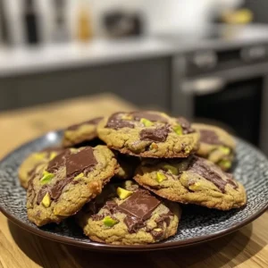 Pistachio and Dark Chocolate Chunk Cookies