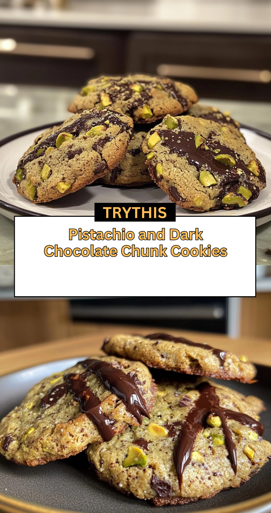 Pistachio and Dark Chocolate Chunk Cookies