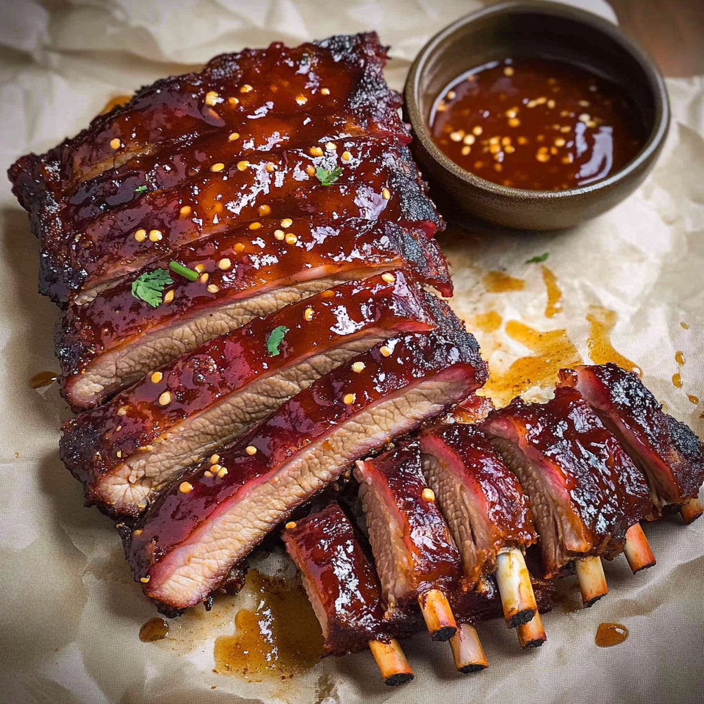 Recipe preparation for Slow Cooker Hot Honey Ribs