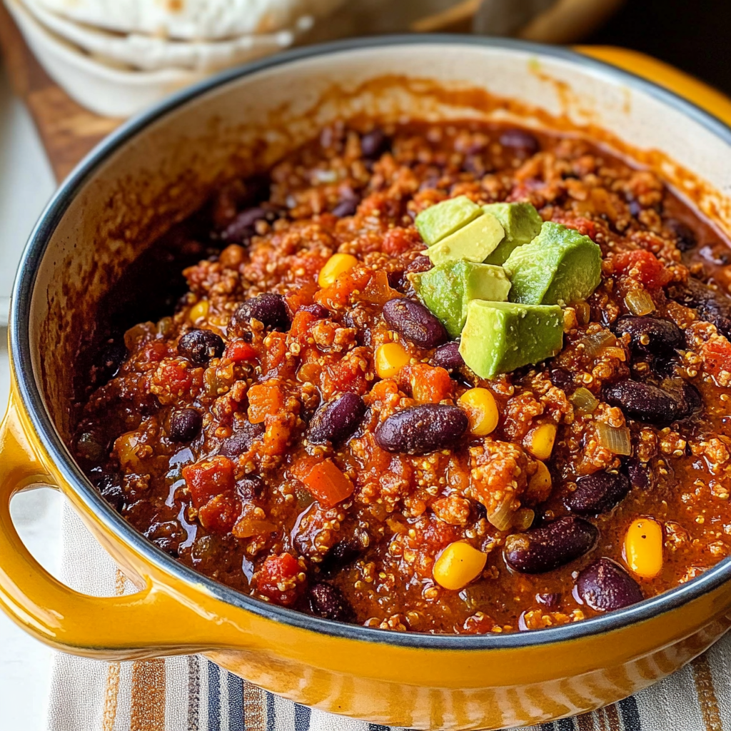 Recipe preparation for Instant Pot Quinoa and Black Bean Chili