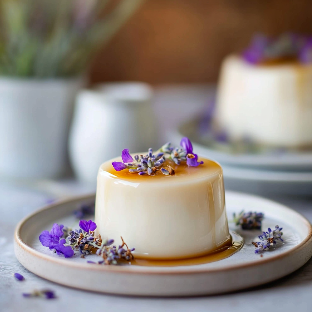 Recipe preparation for Instant Pot Lavender & Honey Infused Panna Cotta