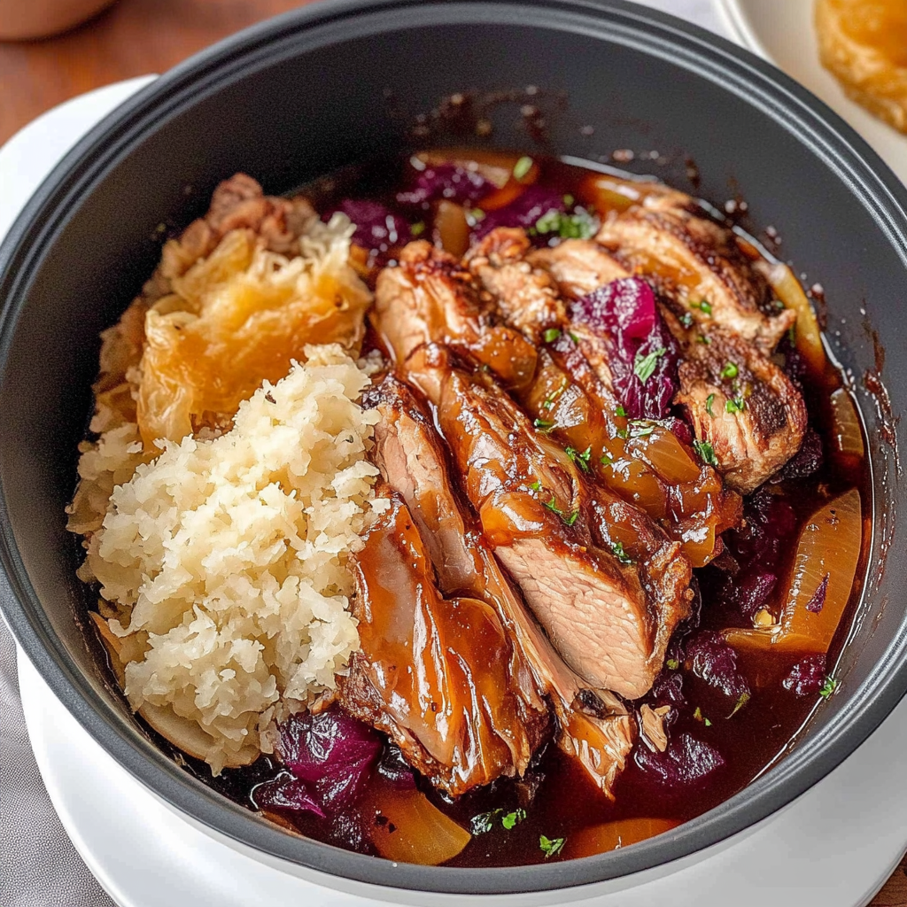 Recipe preparation for crock pot pork chops and sauerkraut