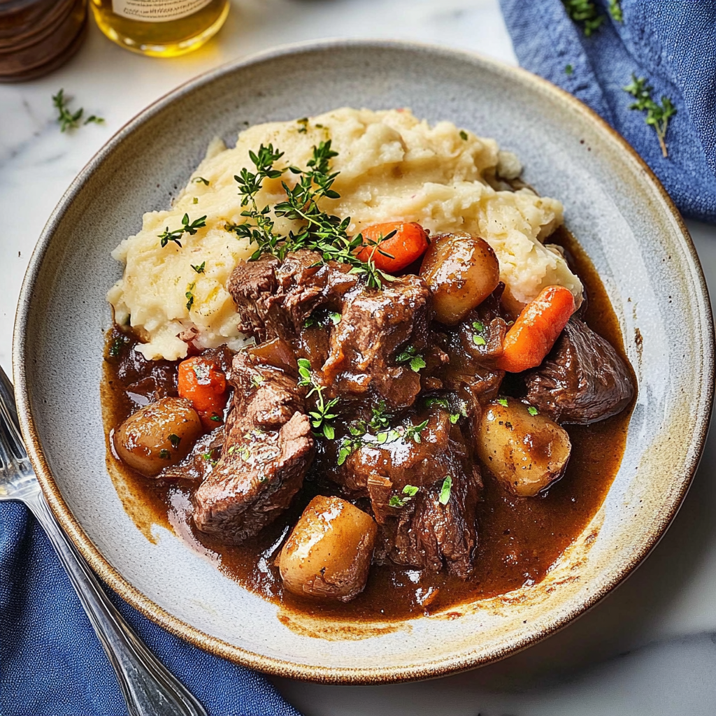 Recipe preparation for Slow Cooker Beef Bourguignon
