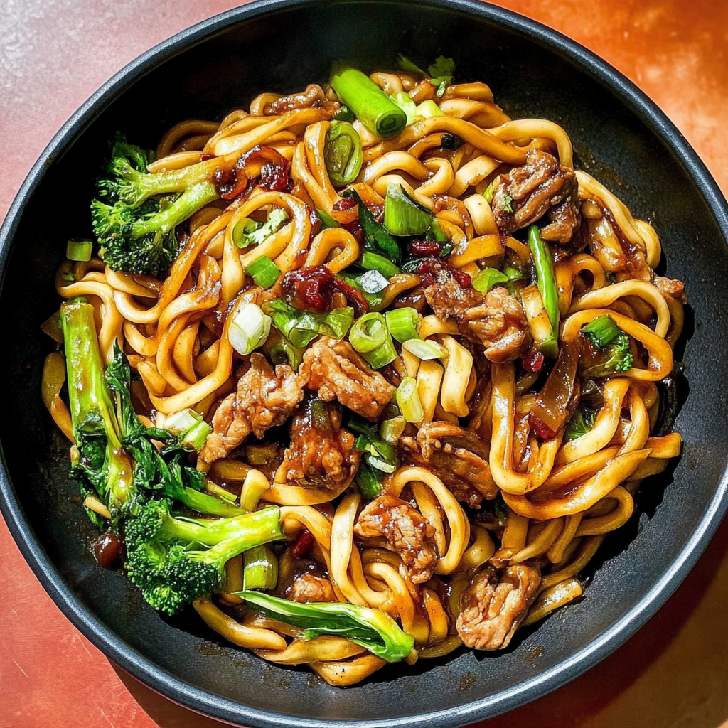 Recipe preparation for 30-Minute Turkey Stir-fry Noodles