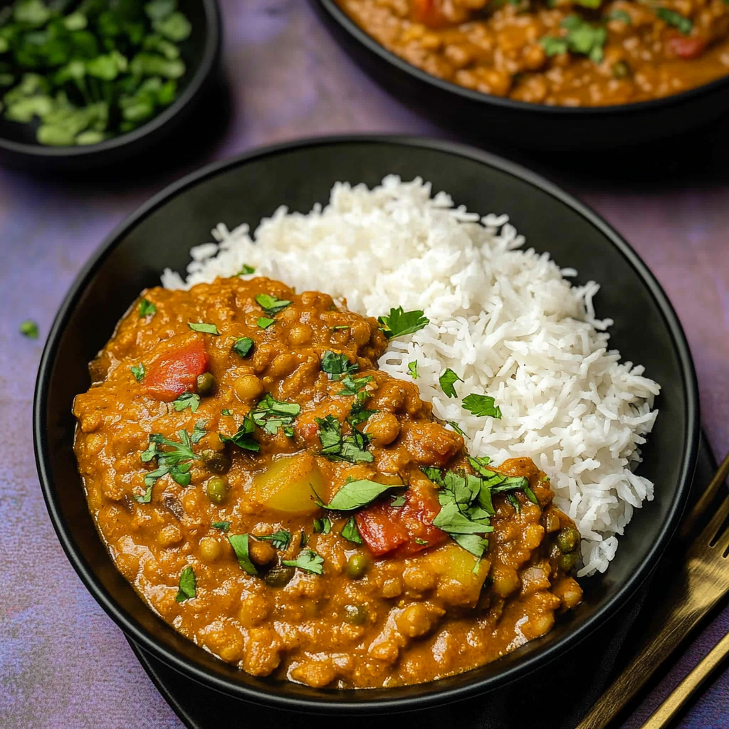 Recipe preparation for Slow Cooker Coconut Lentil Curry