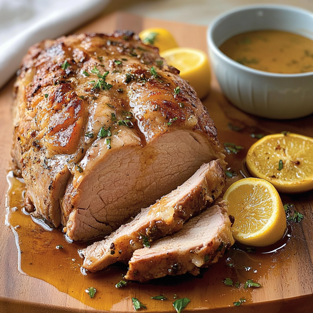Recipe preparation for Slow Cooker Lemon Herb Pork