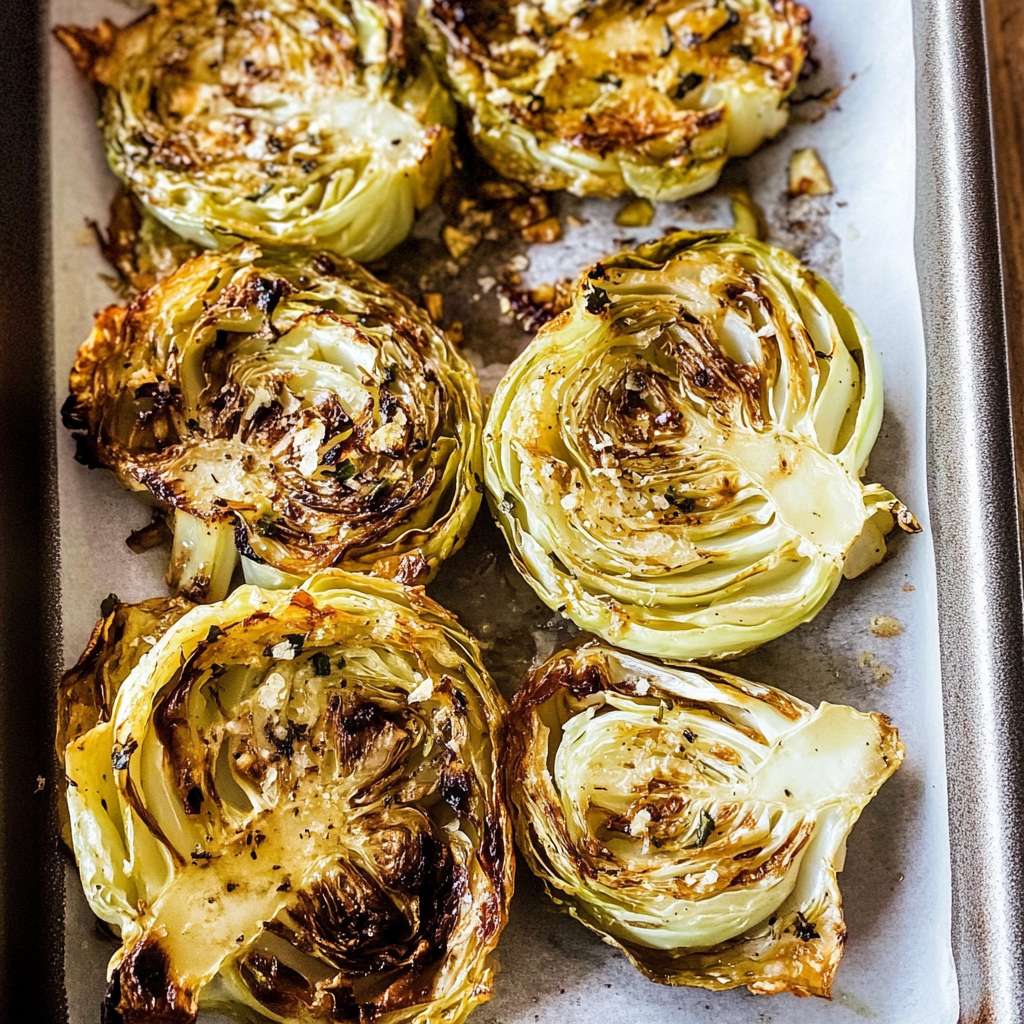Recipe preparation for Sheet Pan Roasted Cabbage Wedges