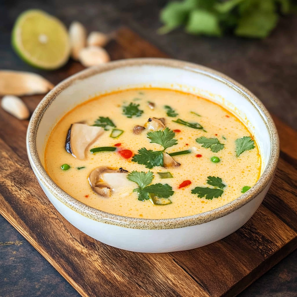 Recipe preparation for Instant Pot Thai Coconut Soup (Tom Kha)