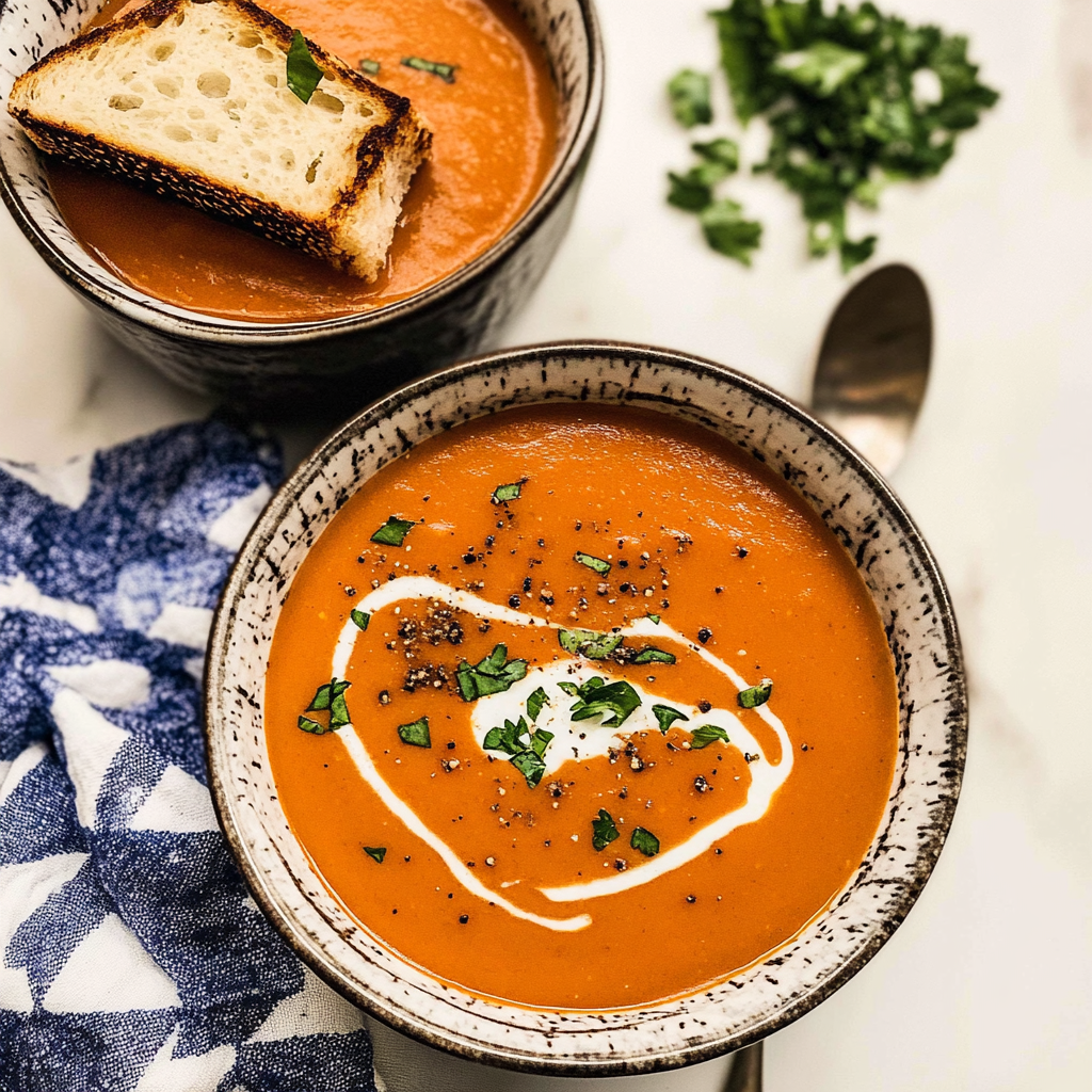 Recipe preparation for Instant Pot Creamy Tomato Soup