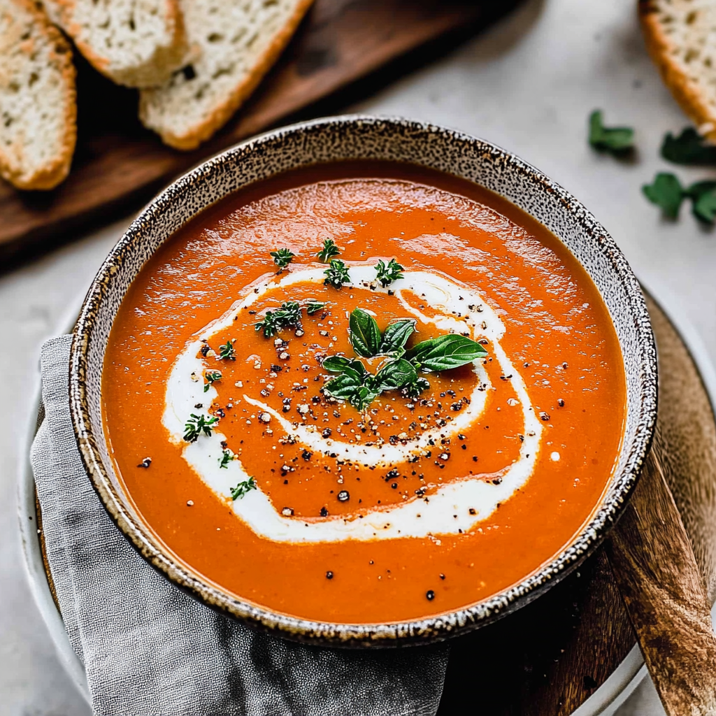 Recipe preparation for Instant Pot Creamy Tomato Soup