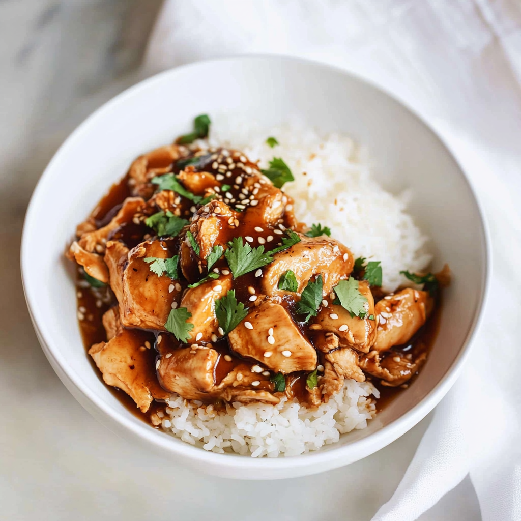 Recipe preparation for Instant Pot Teriyaki Chicken & Sticky Rice