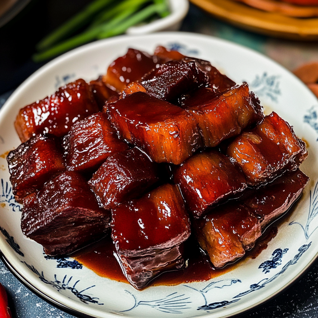 Recipe preparation for Slow Cooker Red Braised Pork Belly