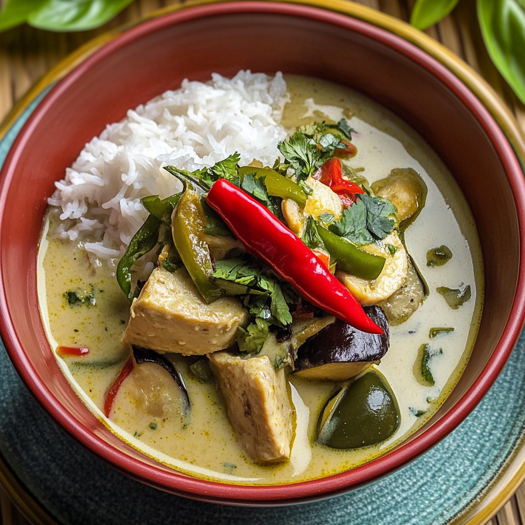 Recipe preparation for Slow Cooker Thai Green Curry with Eggplant