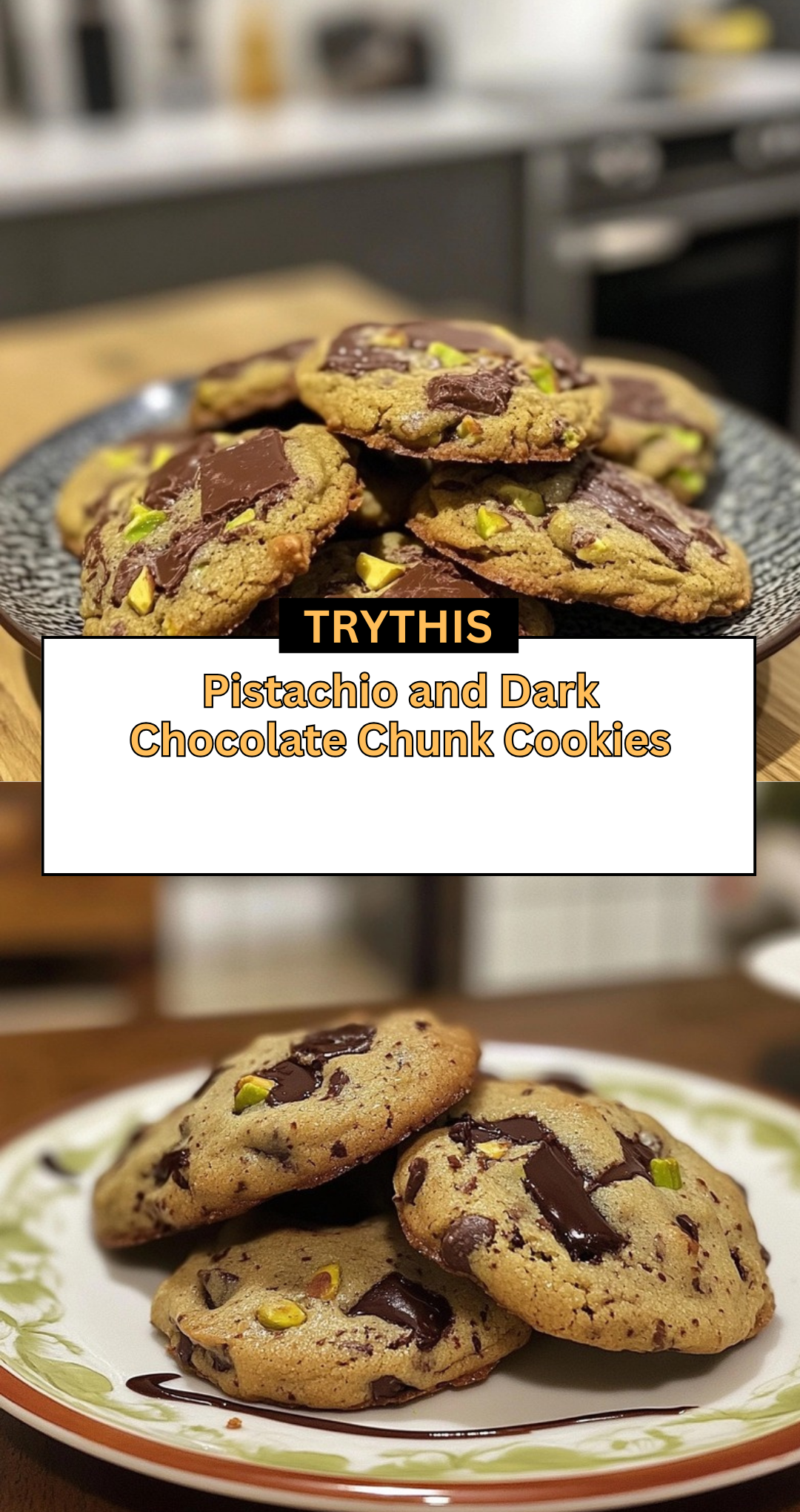 Pistachio and Dark Chocolate Chunk Cookies