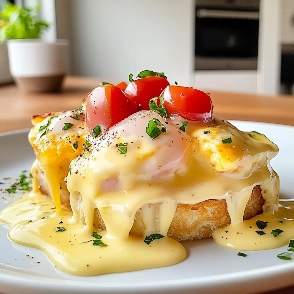 Eggs Benedict Casserole with Hollandaise Sauce