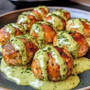Baked Salmon Meatballs with Creamy Avocado Sauce