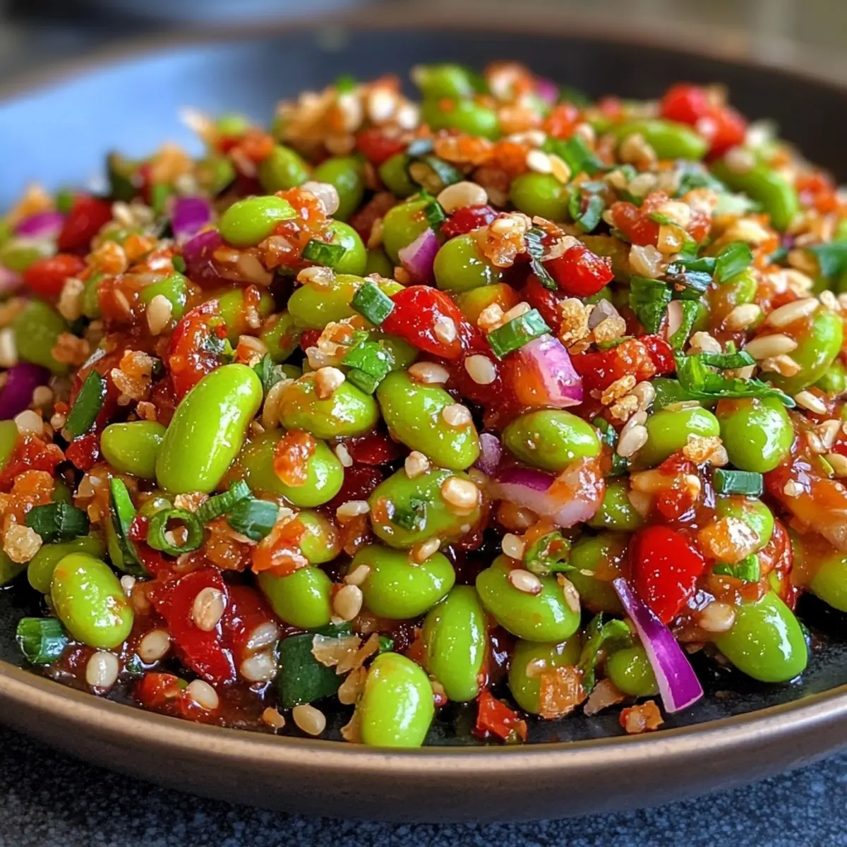 Chili Crunch Edamame Salad