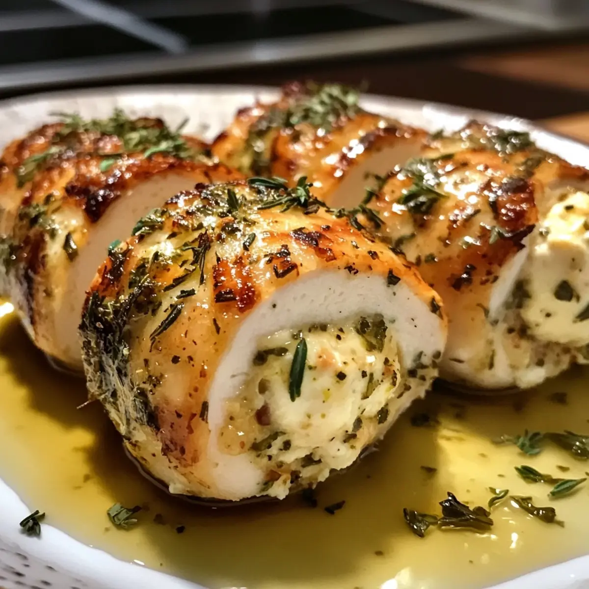 Herbed Ricotta Stuffed Chicken Rolls