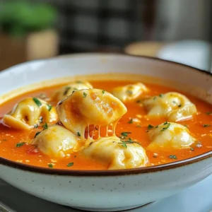 Cheese Dumpling Tomato Soup