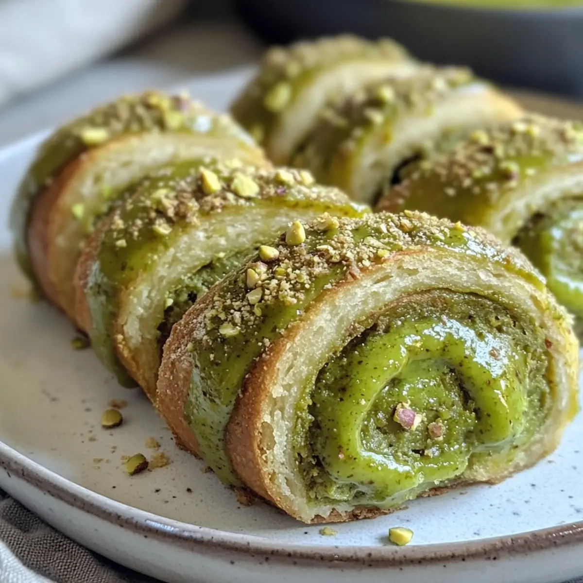 Vegan Pistachio Rolls Recipe with Gooey Pistachio Cream