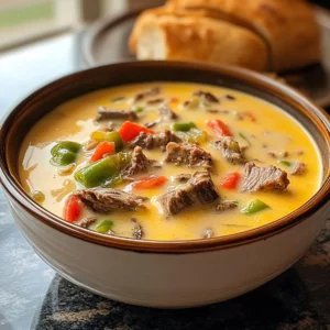 Creamy Philly Cheese Steak Soup