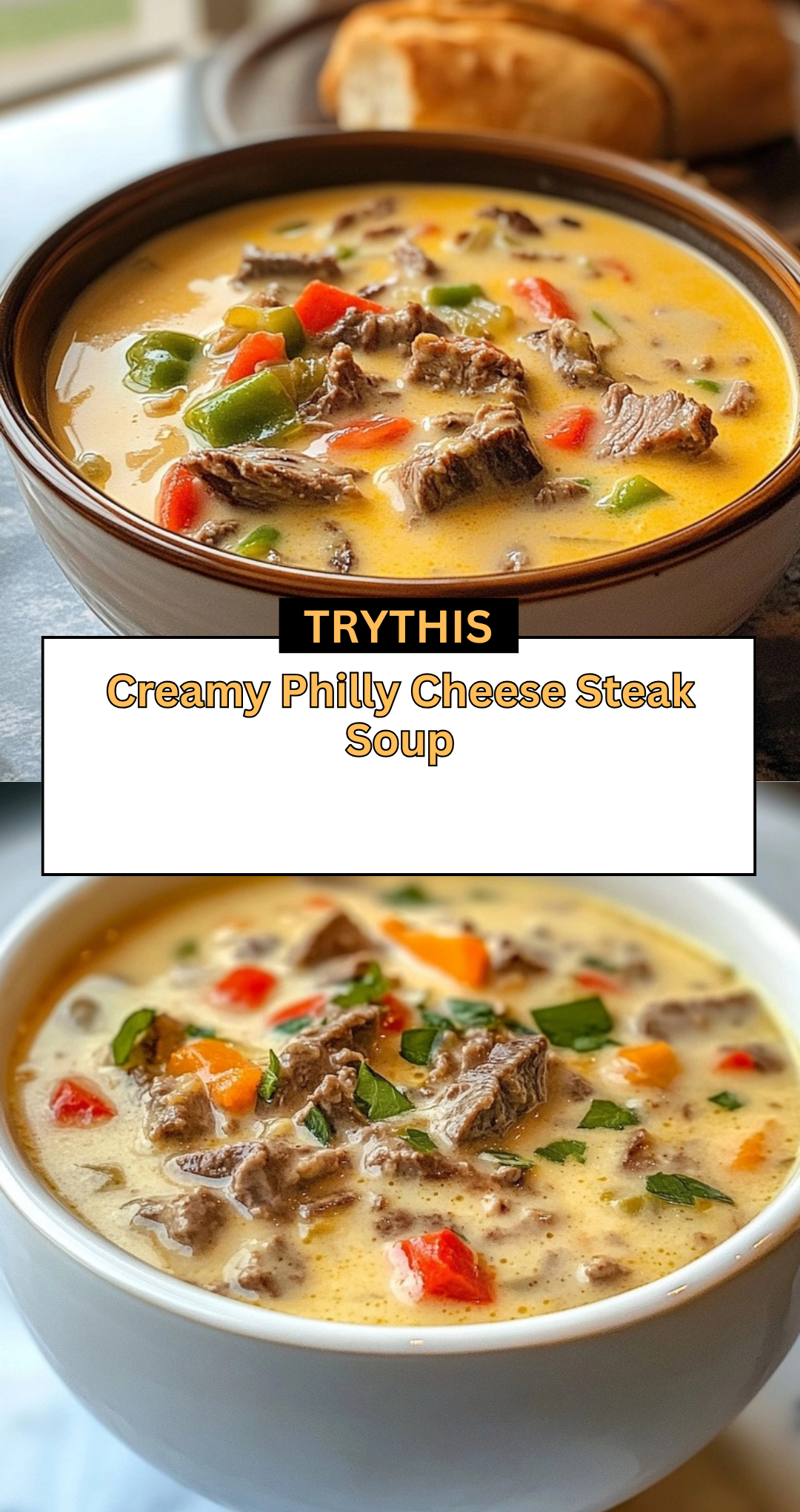 Creamy Philly Cheese Steak Soup