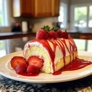 Strawberry Vanilla Swiss Roll