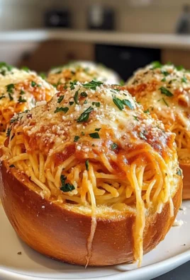 Spaghetti Garlic Bread Bowls