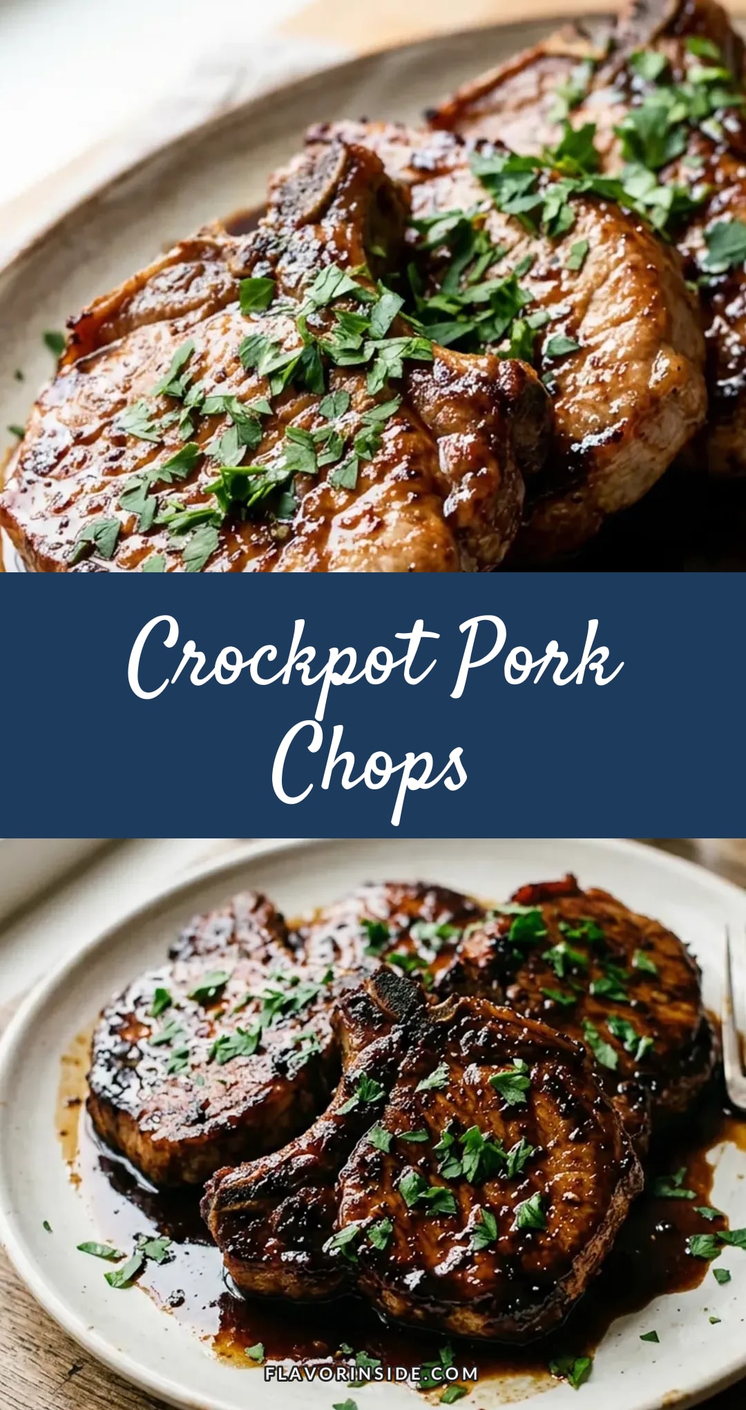 Crockpot Pork Chops with Balsamic Glaze